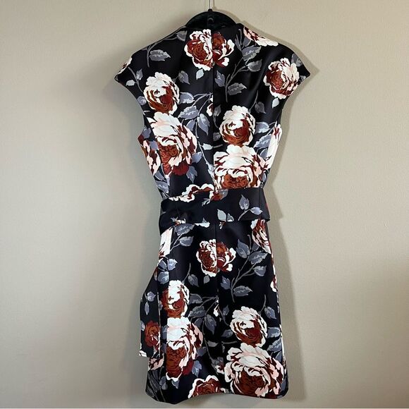 Theory Black Floral Mini Dress - Picture 9 of 12